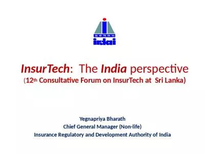 InsurTech:  The India perspective (12th Consultative Forum on InsurTech at  Sri Lanka)