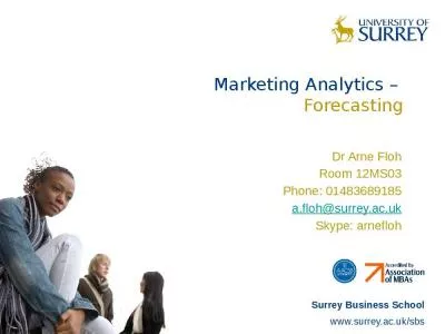 Marketing Analytics    Forecasting