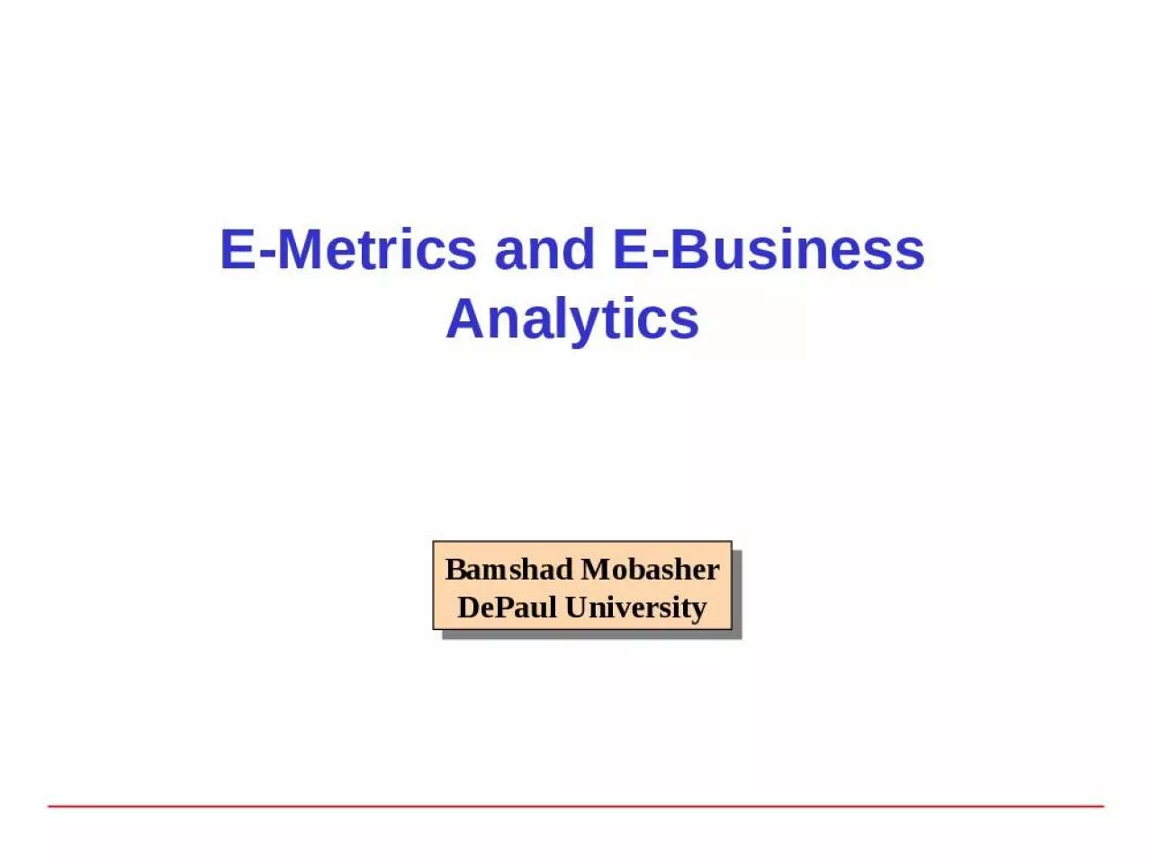 PPT-E-Metrics and E-Business Analytics