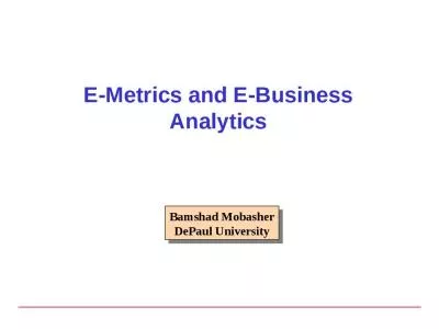 E-Metrics and E-Business Analytics