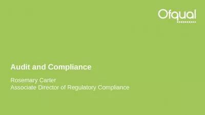 Audit and Compliance