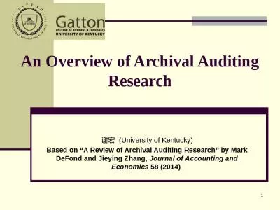 An Overview of Archival Auditing Research