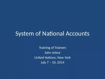 System of National Accounts