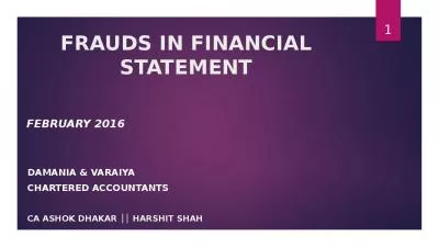 FRAUDS IN FINANCIAL STATEMENT