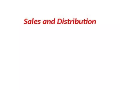 Sales and Distribution