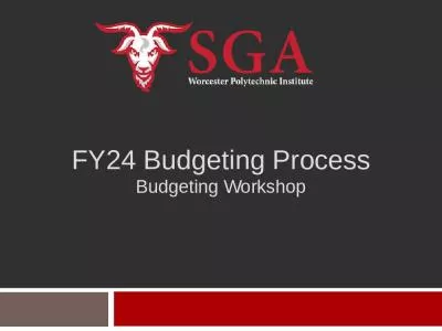 FY24 Budgeting Process Budgeting Workshop