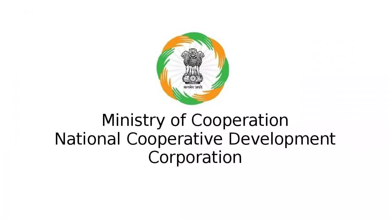 PPT-Ministry of Cooperation National Cooperative Development Corporation