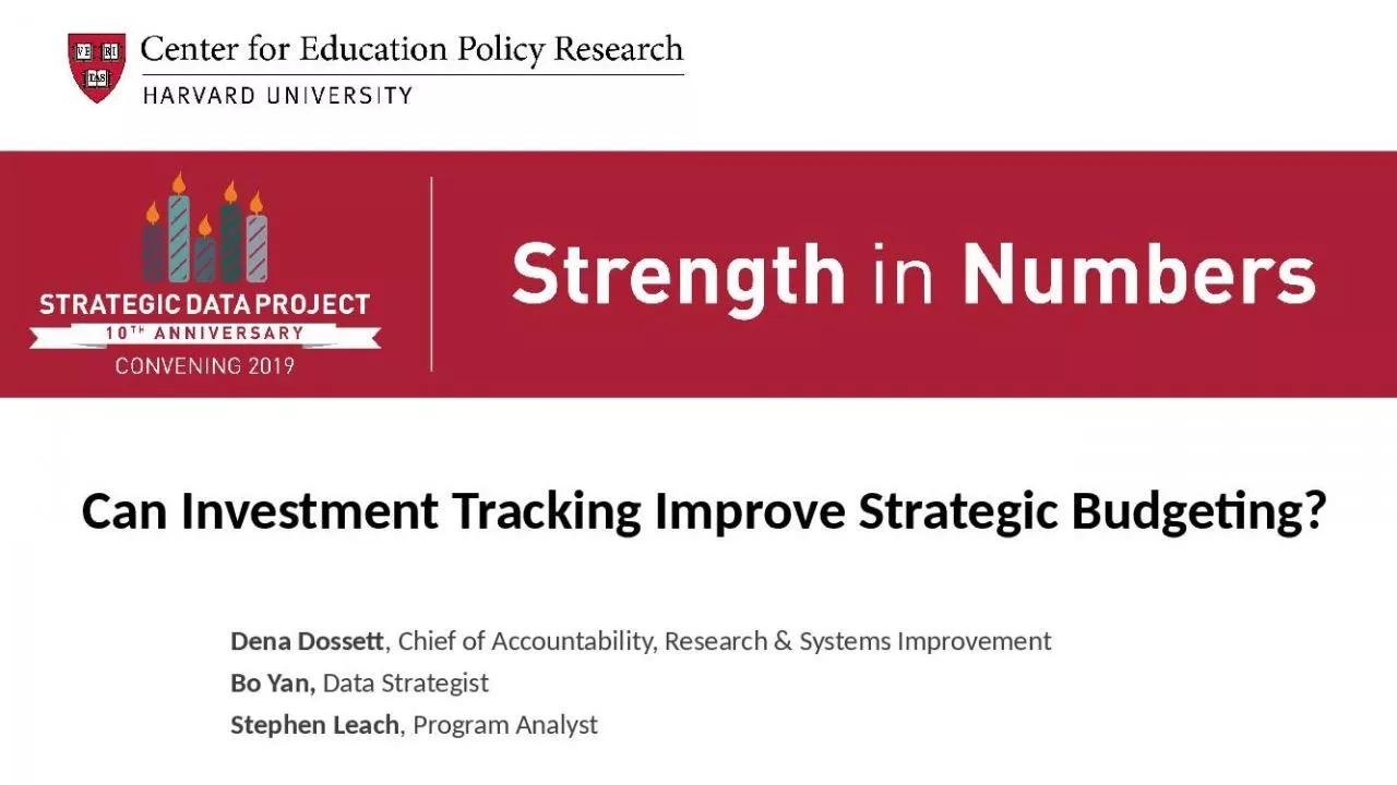 PPT-Can Investment Tracking Improve Strategic Budgeting?