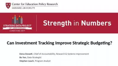 Can Investment Tracking Improve Strategic Budgeting?