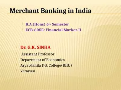 Merchant Banking in India