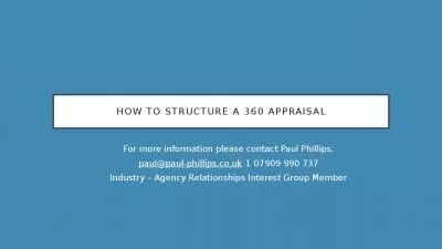 HOW TO STRUCTURE A 360 APPRAISAL