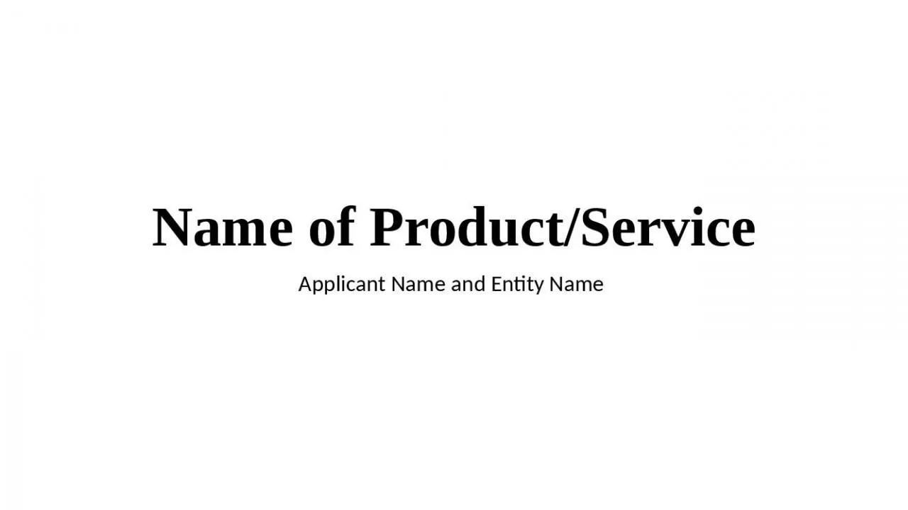 PPT-Name of Product/Service