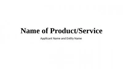 Name of Product/Service