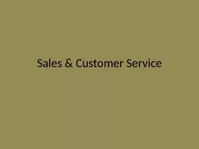 Sales & Customer Service