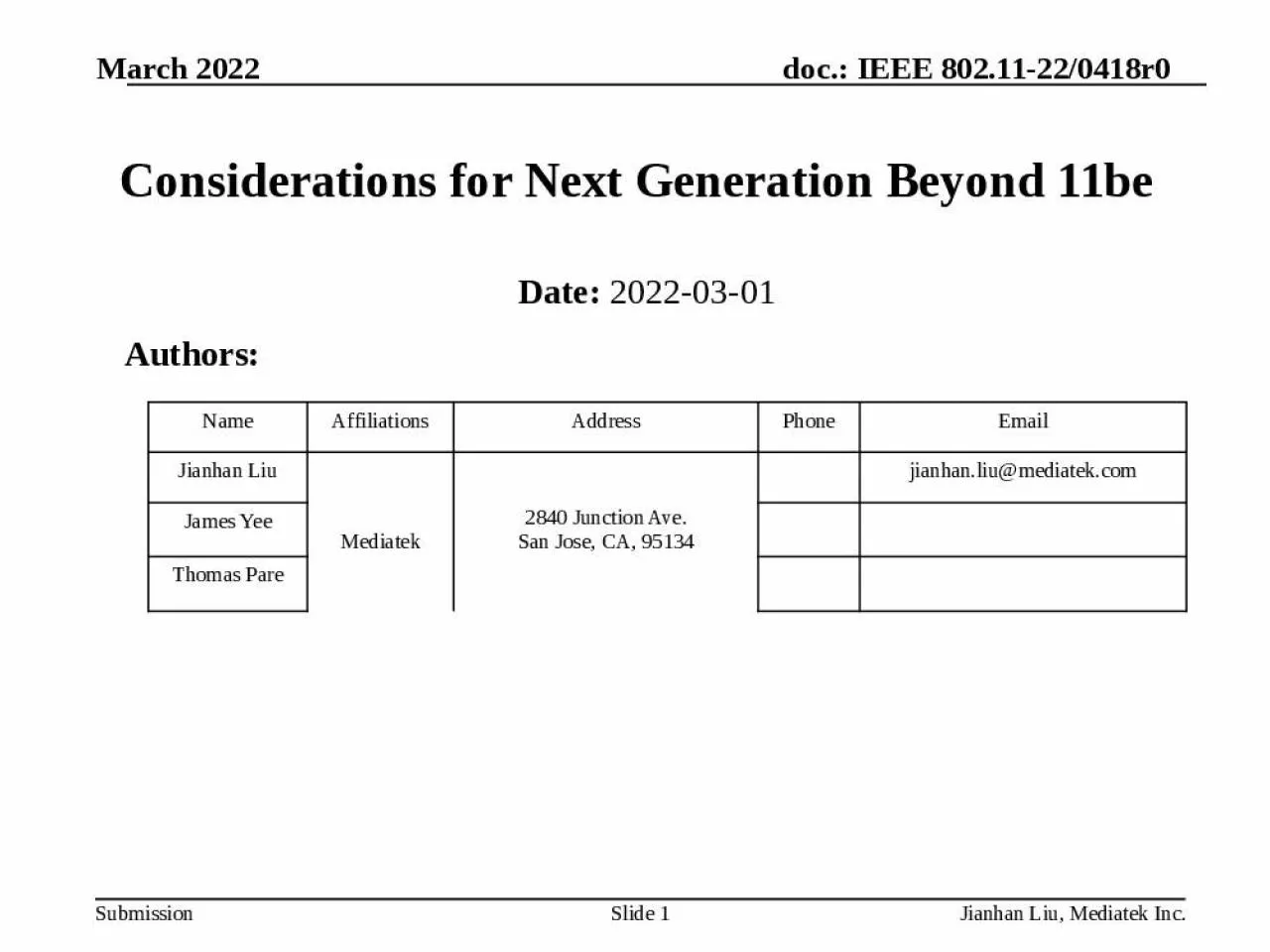 PPT-Considerations for Next Generation Beyond 11be