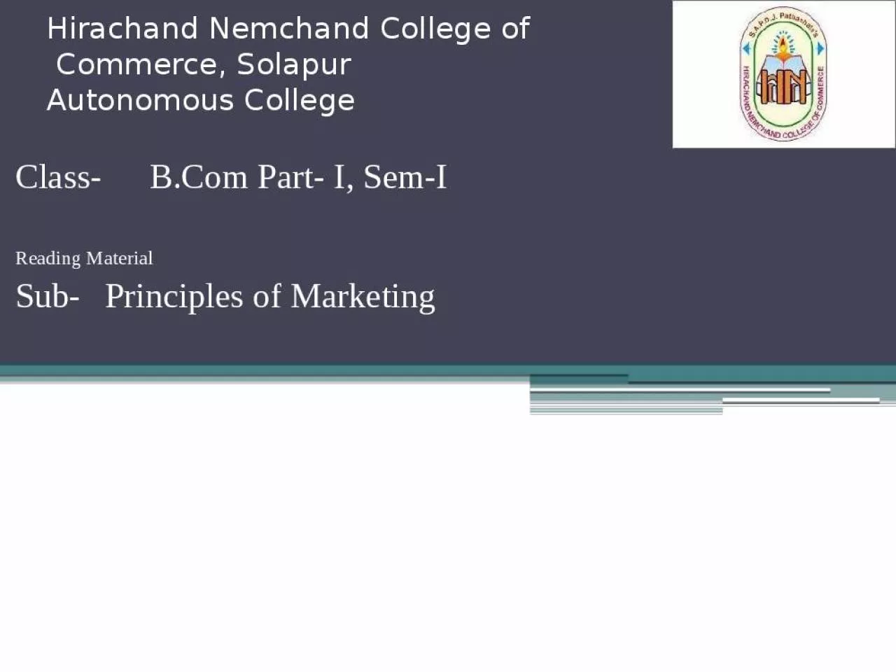 PPT-Hirachand Nemchand College of Commerce, Solapur Autonomous College