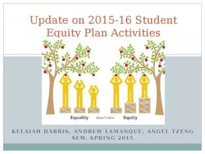 Update on 2015-16 Student Equity Plan Activities