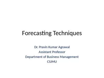 Forecasting Techniques