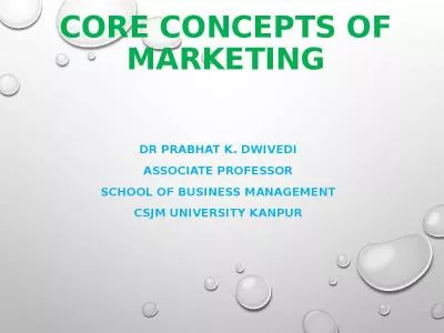 Core concepts of Marketing