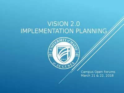 Vision 2.0 Implementation planning