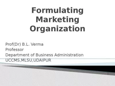 Formulating Marketing Organization