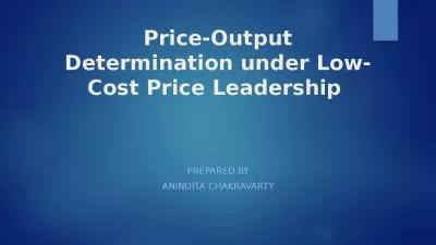 Price-Output Determination under Low-Cost Price Leadership