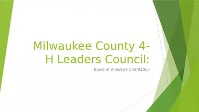 Milwaukee County 4-H Leaders Council: