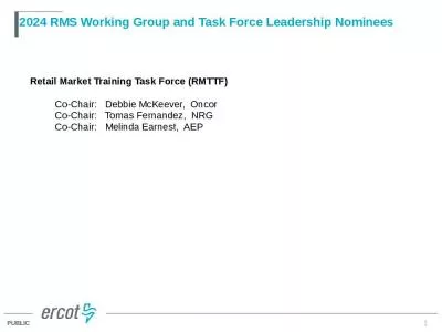 2024 RMS Working Group and Task Force Leadership Nominees