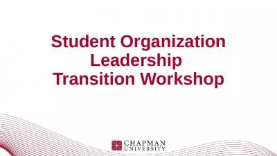 Student Organization Leadership  Transition Workshop