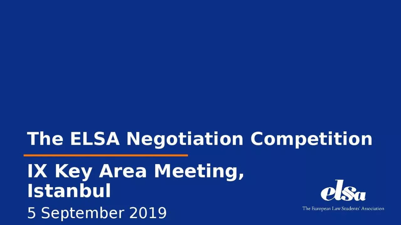 PPT-The ELSA Negotiation Competition