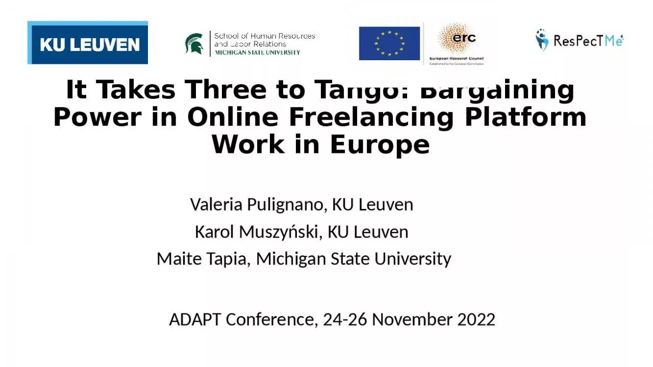 PPT-It Takes Three to Tango: Bargaining Power in Online Freelancing Platform Work in Europe