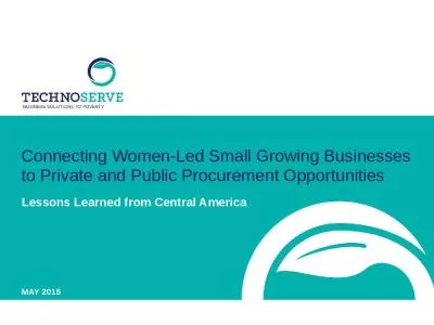 Connecting Women-Led Small Growing Businesses to Private and Public Procurement Opportunities