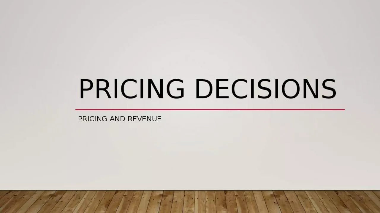 PPT-Pricing decisions