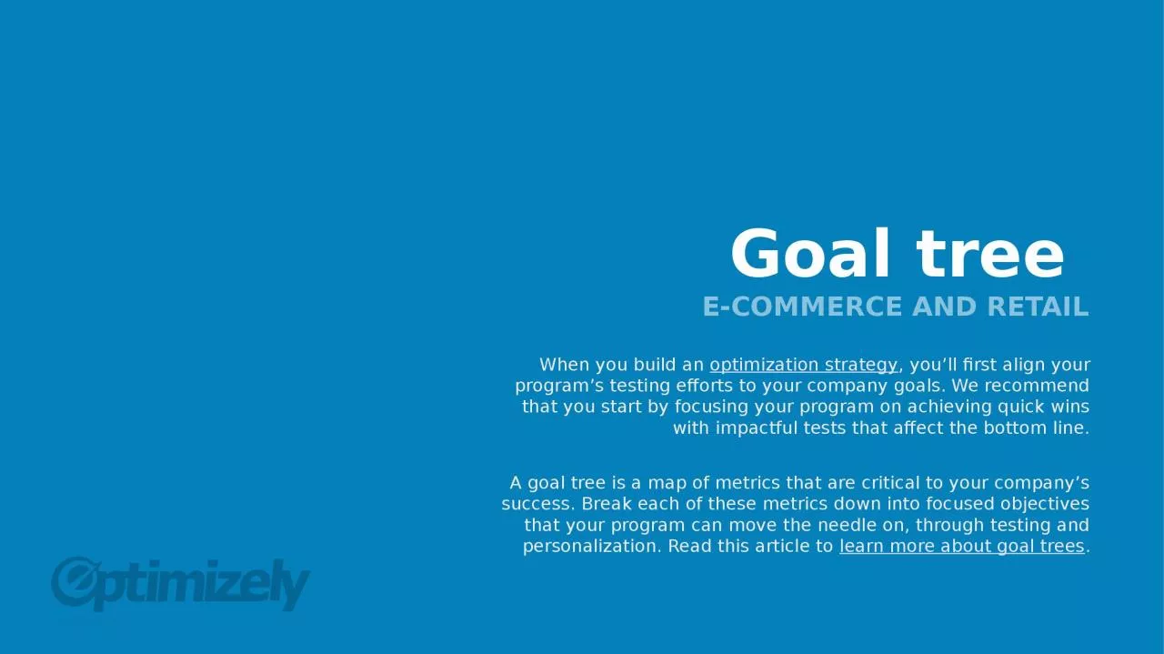 PPT-Goal tree E-COMMERCE AND RETAIL