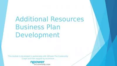 Additional Resources Business Plan Development