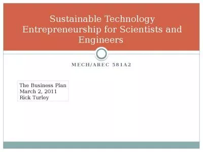 Sustainable Technology Entrepreneurship for Scientists and Engineers