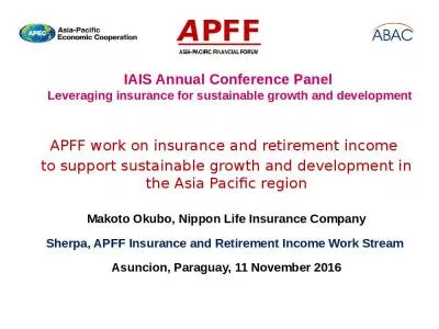 IAIS Annual Conference Panel  Leveraging insurance for sustainable growth and development