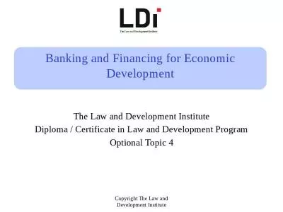 Banking and Financing for Economic Development