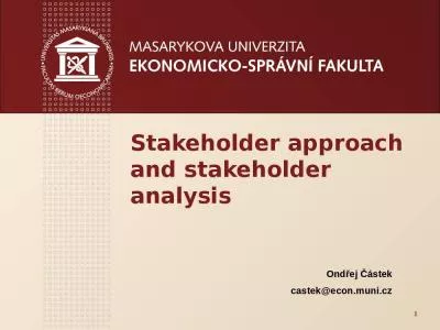 Stakeholder approach and stakeholder analysis