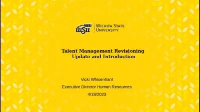 Talent Management Revisioning  Update and Introduction