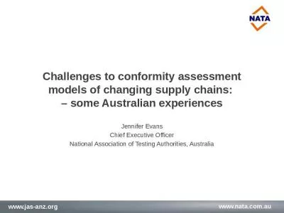 Challenges to conformity assessment models of changing supply chains:   some Australian