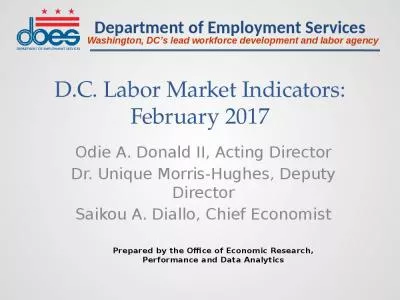 D.C. Labor Market Indicators: February 2017