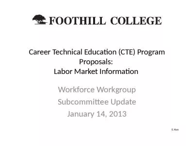 Career Technical Education (CTE) Program Proposals:  Labor Market Information