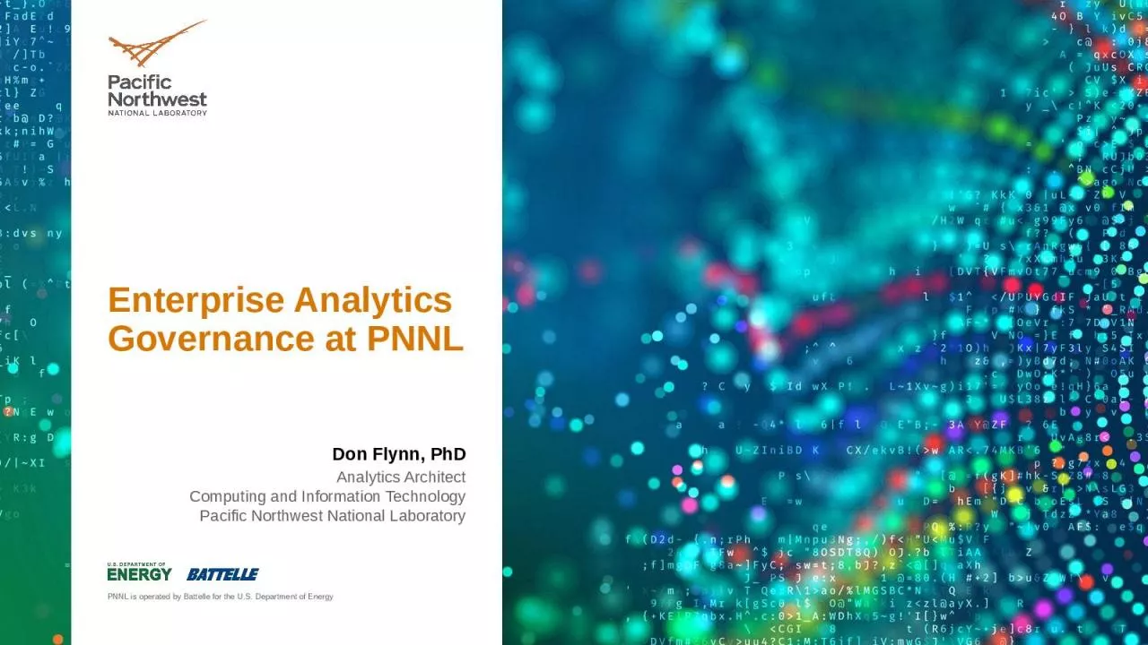 PPT-Enterprise Analytics Governance at PNNL