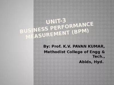 Unit-3 Business Performance Measurement (BPM)