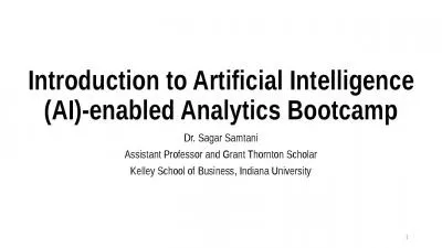 Introduction to Artificial Intelligence (AI)-enabled Analytics Bootcamp