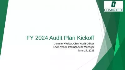 FY 2024 Audit Plan Kickoff