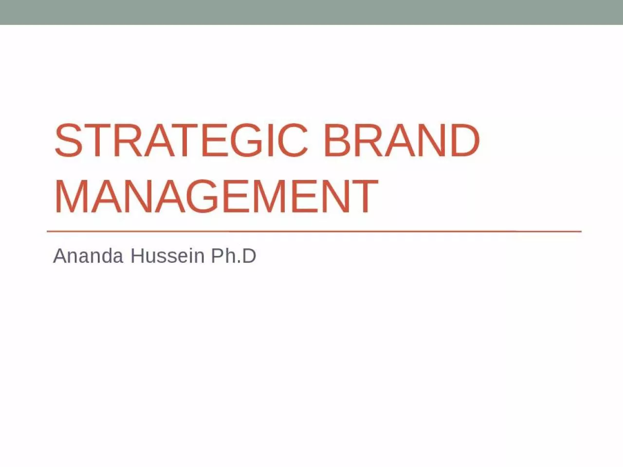 PPT-Strategic Brand Management