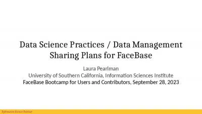 Data Science Practices / Data Management Sharing Plans for FaceBase