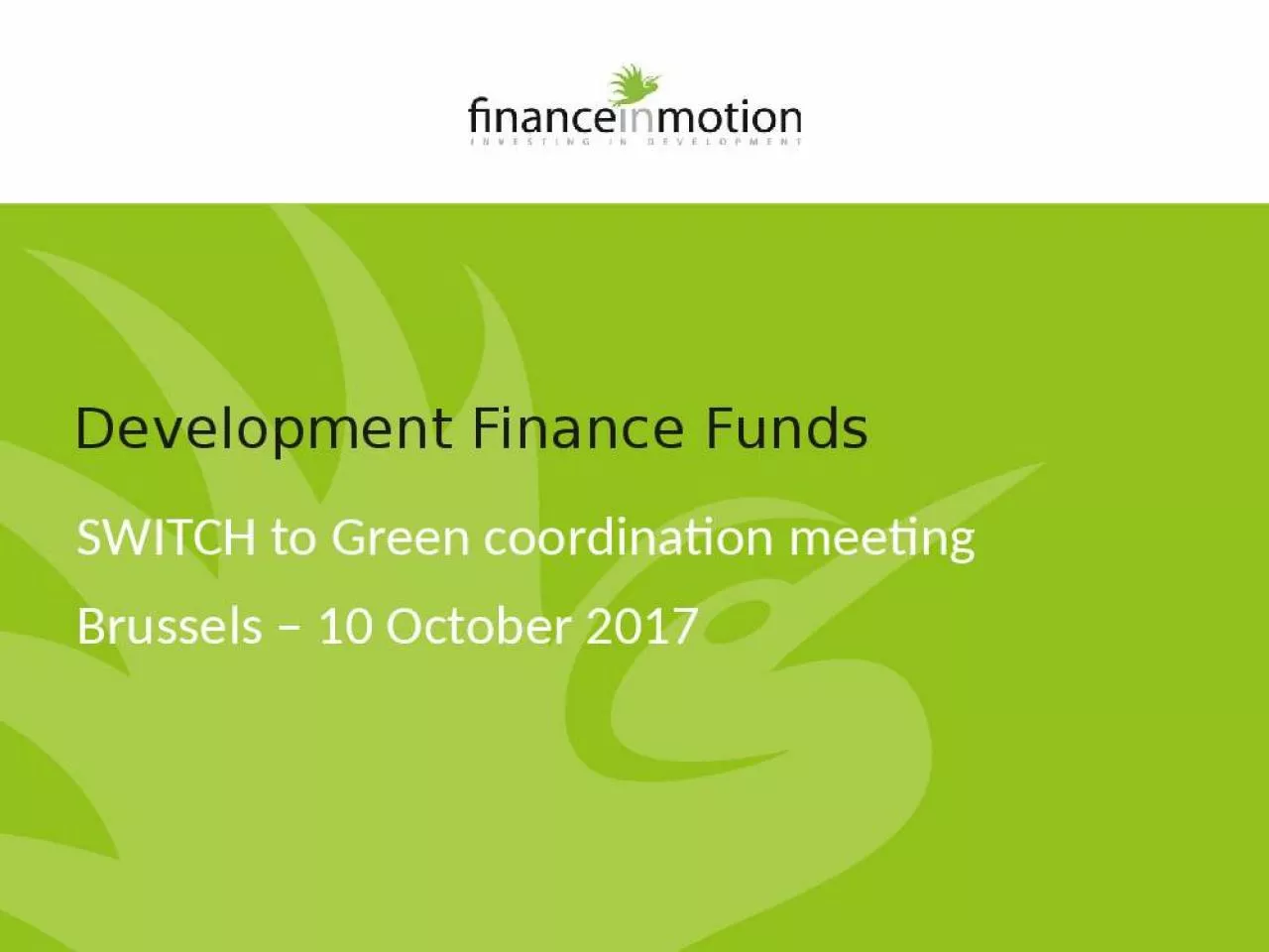 PPT-Development Finance Funds